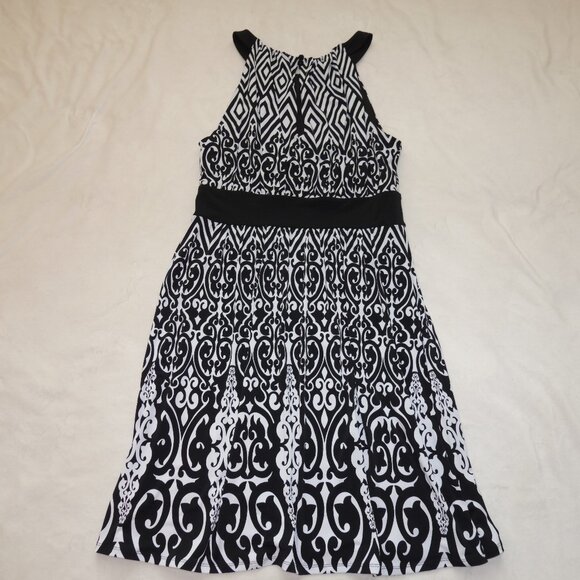 Women's Size Small White House Black Market Halter Neck Keyhole A-Line Dress - Picture 5 of 9
